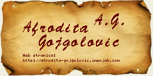 Afrodita Gojgolović vizit kartica